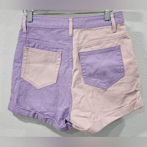 Hot Topic My Melody & Kuromi Pastel Color-Block Girls Denim Shorts Size 3 Jr NEW - Picture 4 of 10
